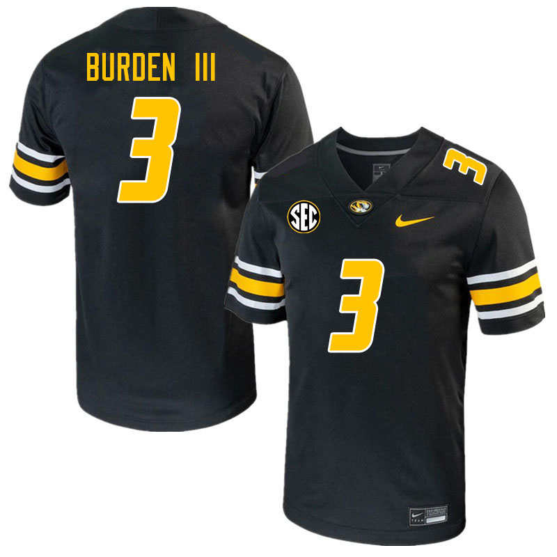 Men #3 Luther Burden III Missouri Tigers College 2023 Football Stitched Jerseys Sale-Black